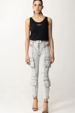 Elisabetta Franchi Canotta con Logo LetteringNERO