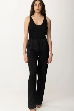 Elisabetta Franchi Canotta In Jersey con Logo Sul RetroNERO