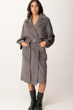 Elisabetta Franchi Cappotto Vestaglia In LanaSTEEL