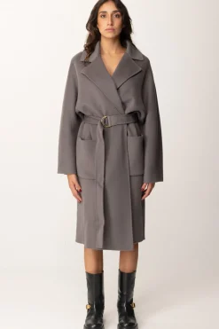 Elisabetta Franchi Cappotto Vestaglia In LanaSTEEL