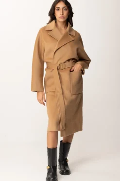 Elisabetta Franchi Cappotto Vestaglia In LanaCAMEL