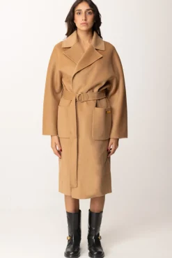 Elisabetta Franchi Cappotto Vestaglia In LanaCAMEL