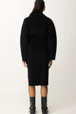Elisabetta Franchi Cappotto Vestaglia In LanaNERO