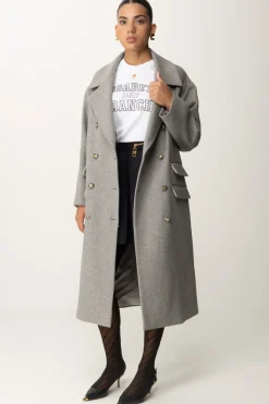 Elisabetta Franchi Cappotto Over Doppiopetto LungoPERLA