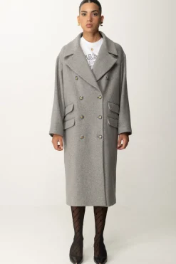 Elisabetta Franchi Cappotto Over Doppiopetto LungoPERLA