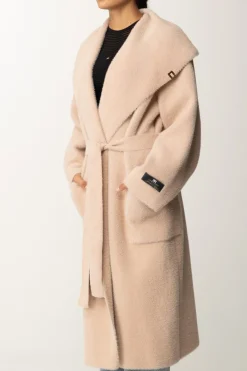 Elisabetta Franchi Cappotto Vestaglia con CinturaCARNE