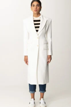 Elisabetta Franchi Cappotto Smoking LungoAVORIO