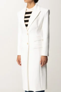 Elisabetta Franchi Cappotto Smoking LungoAVORIO