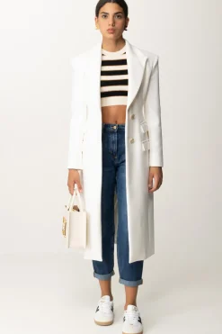 Elisabetta Franchi Cappotto Smoking LungoAVORIO