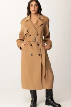 Elisabetta Franchi Cappotto a Trench In LanaCAMEL