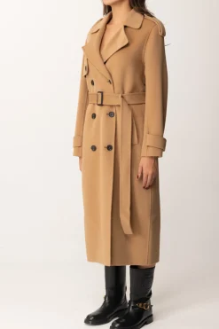 Elisabetta Franchi Cappotto a Trench In LanaCAMEL