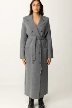 Elisabetta Franchi Cappotto Vestaglia con StemmaSTEEL MELANGE