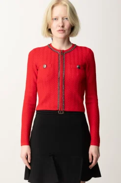 Elisabetta Franchi Cardigan con Punto RescaRED PASSION