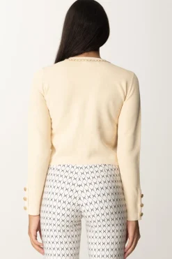 Elisabetta Franchi Cardigan Crop con CatenellaCREMA