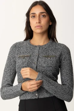 Elisabetta Franchi Cardigan In Lana Bouclé con RicamoSALEPEPE