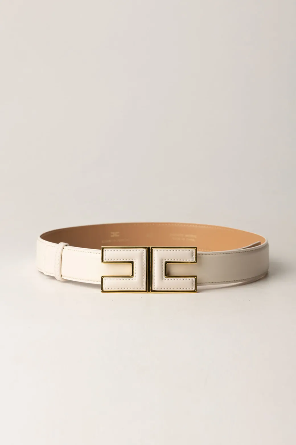 Elisabetta Franchi Cintura Sottile In Ecopelle con LogoBURRO