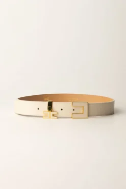 Elisabetta Franchi Cintura Sottile In Pelle con Logo CharmsBURRO