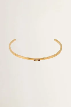 Elisabetta Franchi Collana Choker Rigida con LogoORO GIALLO