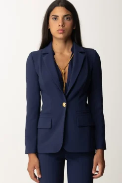 Elisabetta Franchi Completo In Crepe Giacca e PantaloneNAVY