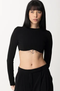 Elisabetta Franchi Crop Top In MagliaNERO