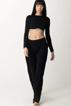 Elisabetta Franchi Crop Top In MagliaNERO