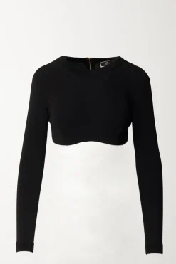 Elisabetta Franchi Crop Top In MagliaNERO