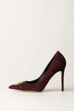 Elisabetta Franchi Décolleté In Camoscio con Placca LogoROUGE NOIR