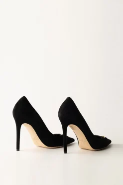 Elisabetta Franchi Décolleté In Camoscio con Placca LogoNERO