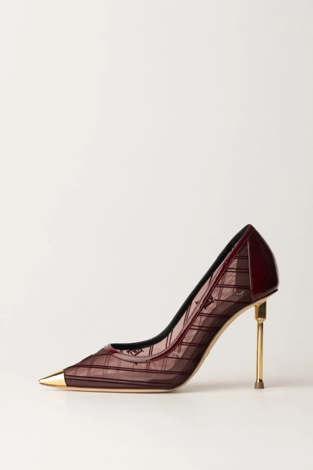 Elisabetta Franchi Decolletes In Rete con Punta In MetalloROUGE NOIR