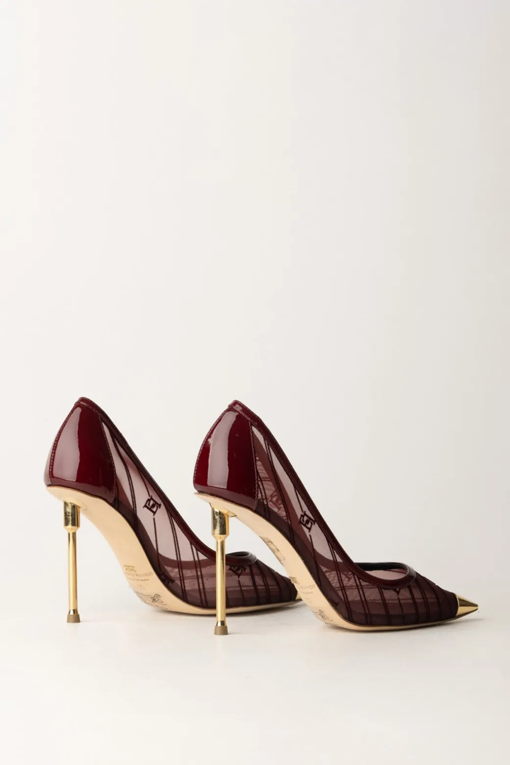 Elisabetta Franchi Decolletes In Rete con Punta In MetalloROUGE NOIR