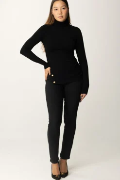 Elisabetta Franchi Dolcevita con Bottoni LateraliNERO