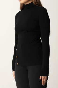 Elisabetta Franchi Dolcevita con Bottoni LateraliNERO