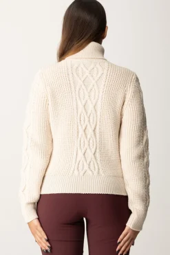 Elisabetta Franchi Dolcevita In Lana con Logo EfBURRO/ROUGE NOIR