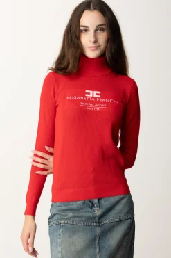 Elisabetta Franchi Dolcevita con IntarsioRED PASSION/POWDER PINK