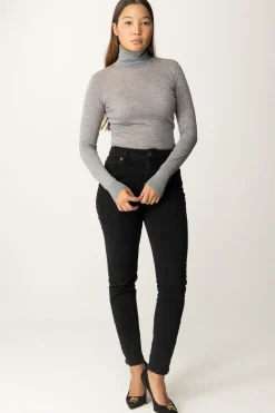 Elisabetta Franchi Dolcevita In Lana Merino con Logo LetteringGRIGIO MELANGE