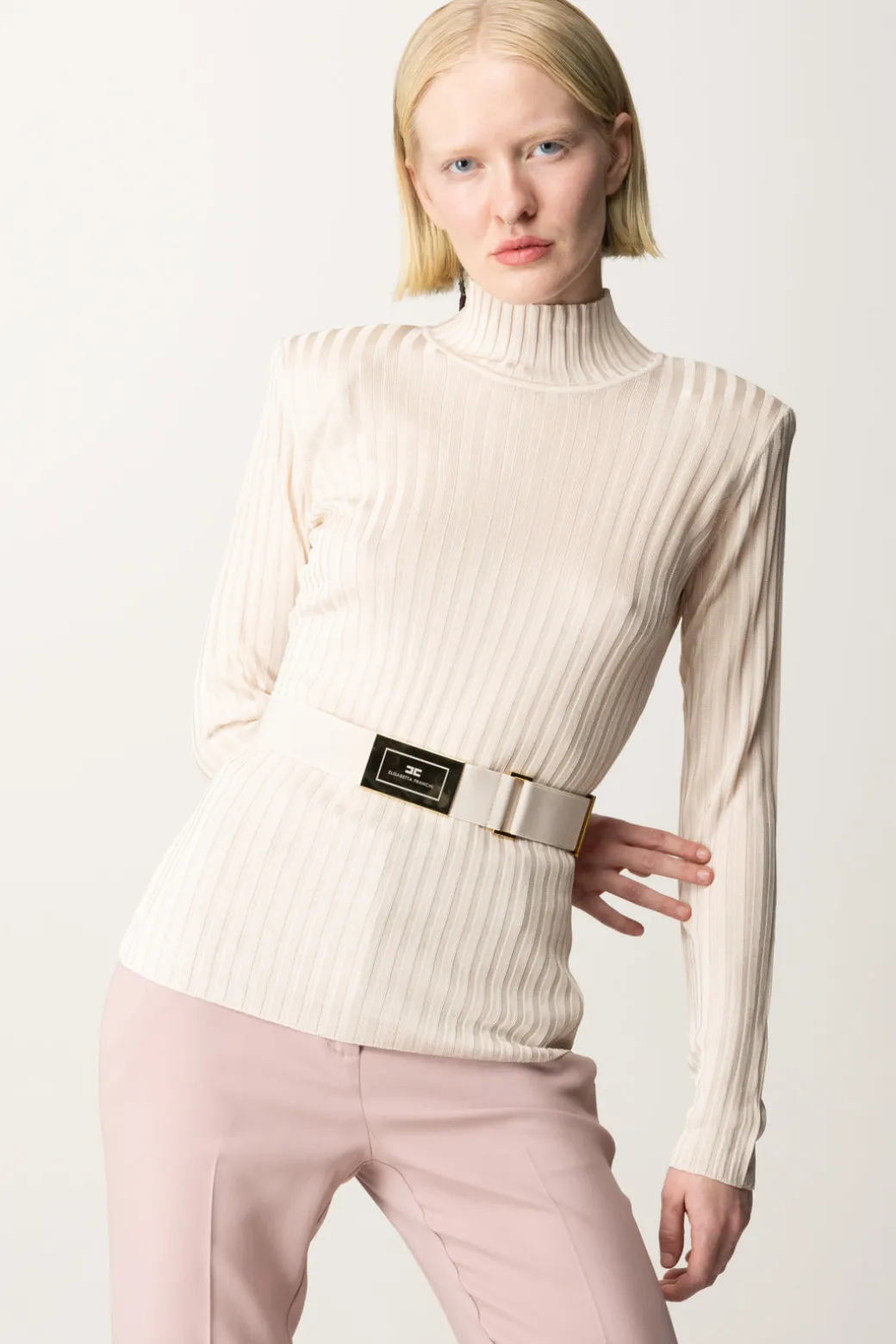 Elisabetta Franchi Dolcevita In Viscosa con CinturaLATTICE