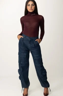 Elisabetta Franchi Dolcevita In Lana Merino con Logo LetteringROUGE NOIR