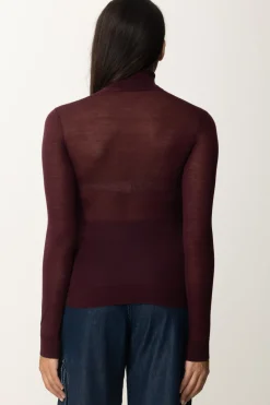 Elisabetta Franchi Dolcevita In Lana Merino con Logo LetteringROUGE NOIR