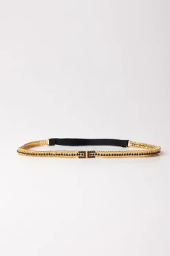 Elisabetta Franchi Fascetta Per Capelli con LogoORO/NERO
