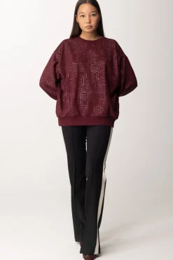 Elisabetta Franchi Felpa In Cotone LetteringROUGE NOIR