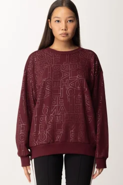 Elisabetta Franchi Felpa In Cotone LetteringROUGE NOIR