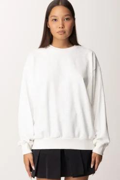 Elisabetta Franchi Felpa In Cotone LetteringAVORIO