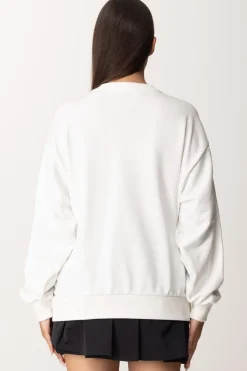 Elisabetta Franchi Felpa In Cotone LetteringAVORIO