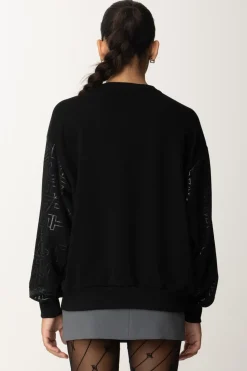 Elisabetta Franchi Felpa In Cotone LetteringNERO