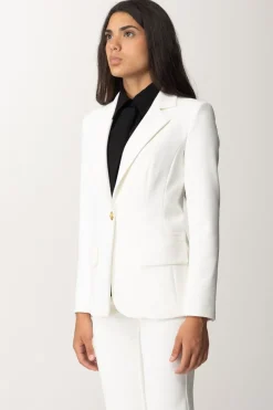 Elisabetta Franchi Giacca Monopetto In Crepe StretchAVORIO