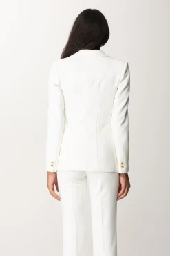 Elisabetta Franchi Giacca Monopetto In Crepe StretchAVORIO