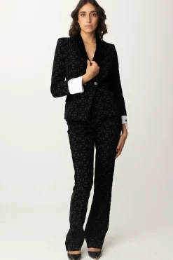 Elisabetta Franchi Giacca Doppiopetto Pattern FlockNERO