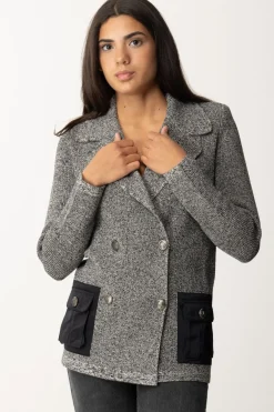 Elisabetta Franchi Giacca In Viscosa Melange con Tasche In VelaSALEPEPE