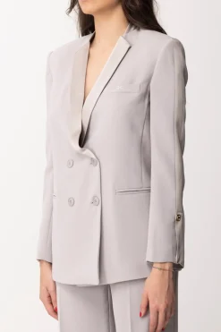 Elisabetta Franchi Giacca Doppiopetto con Revers In RasoPERLA