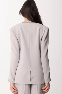 Elisabetta Franchi Giacca Doppiopetto con Revers In RasoPERLA